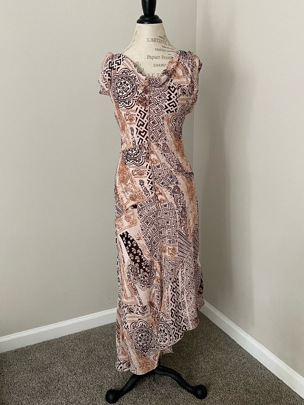 Millenium vintage asymmetrical maxi dress